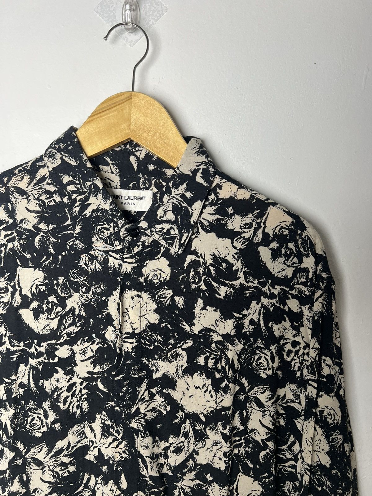 Saint Laurent Paris Saint Laurent Floral Silk Shirt Size US L / EU 52-54 / 3 - 4 Thumbnail