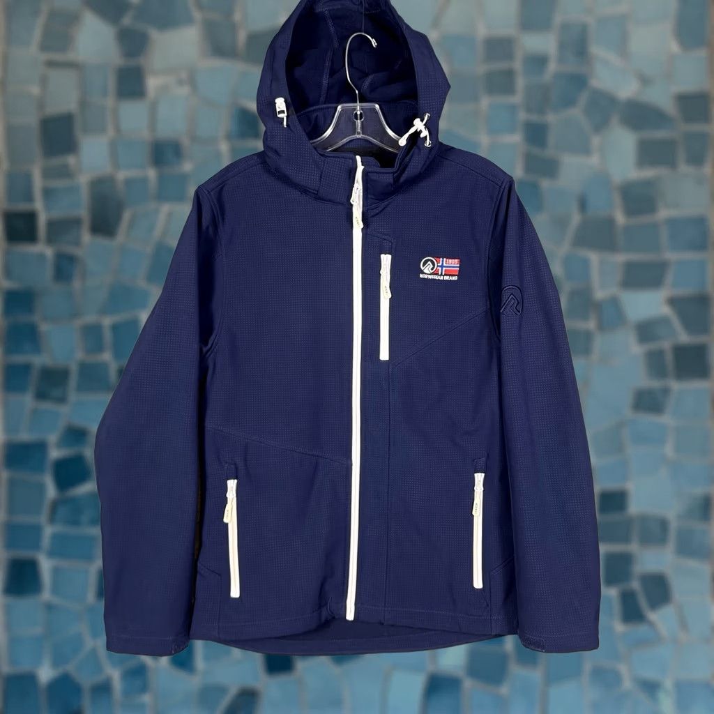 J Brand Rokk Norwegian Brand Jacket Women S 1905 Softshell Tech Full Zip Hooded Parka Blue Size S / US 4 / IT 40 - 1 Thumbnail