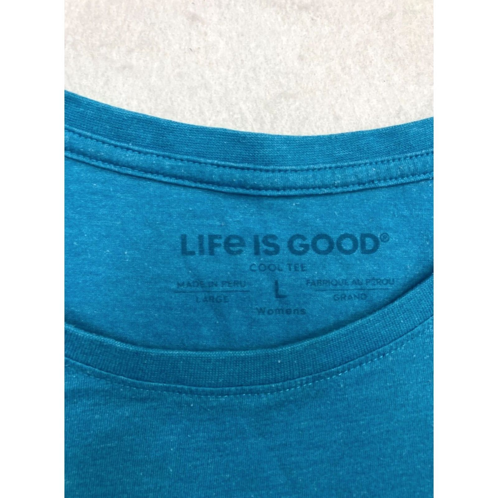 Life is Good Life is Good Shirt - Pre-Owned Women XL Blue Cotton Size XL / US 12-14 / IT 48-50 - 4 Thumbnail