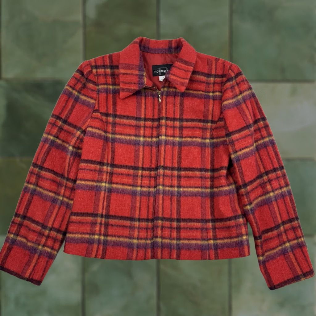 Vintage VINTAGE Requirements Jacket Womens 14 Plaid Wool Blend 1980s Preppy Red Size XL / US 12-14 / IT 48-50 - 1 Thumbnail
