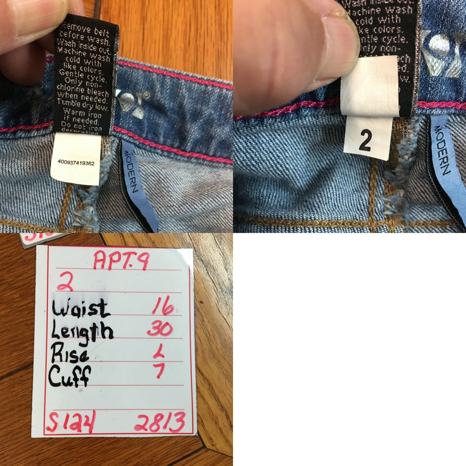 Apt. 9 Apt. 9 Women's Straight Leg Low Rise Casual Blue Denim Jeans Size 2 Size 26" / US 2 / IT 38 - 8 Thumbnail