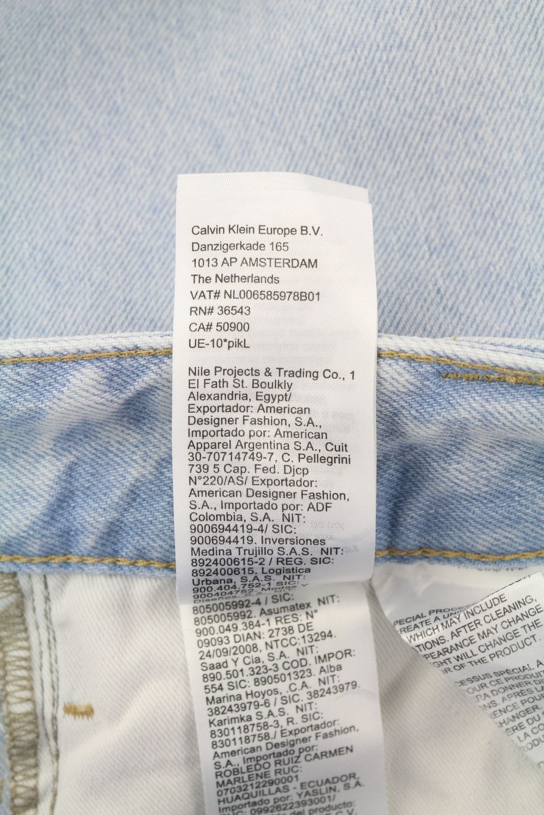Calvin Klein 90S LOOSE W31 Light Blue Washed Pleated Zip Denim 85301 Size US 31 - 10 Thumbnail