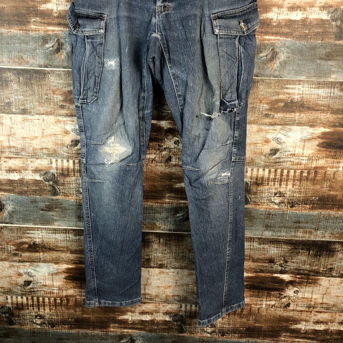 Japanese Brand Japanese Brand Blue Distressed Denim Pants #A2137 Size US 35 - 3 Thumbnail