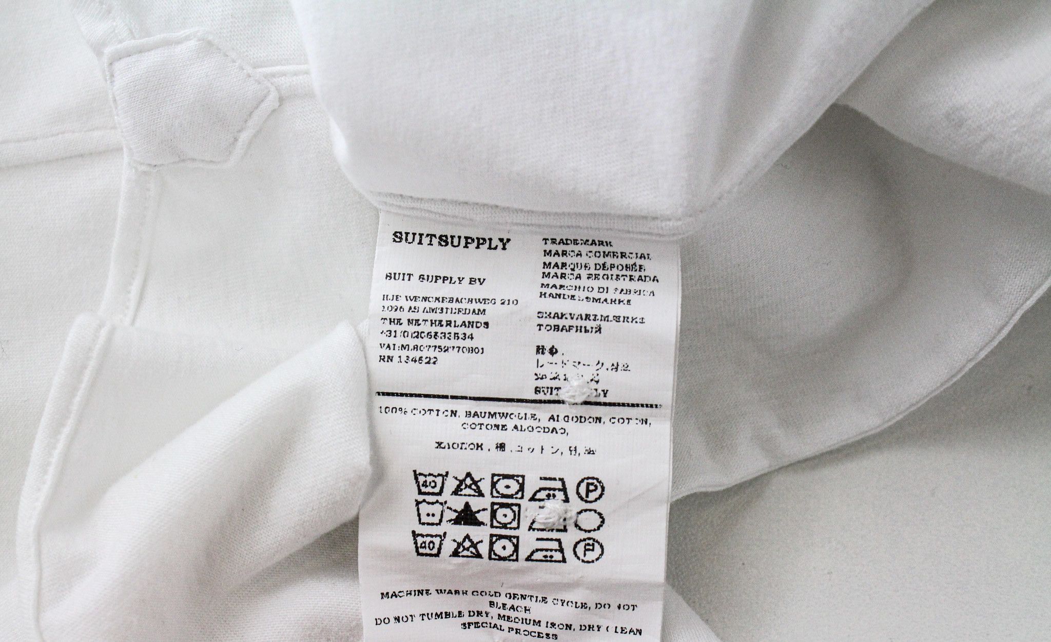 Suitsupply 37/14 1/2 Extra Slim Cotton White Casual Polo 72519 Size 38R - 6 Thumbnail