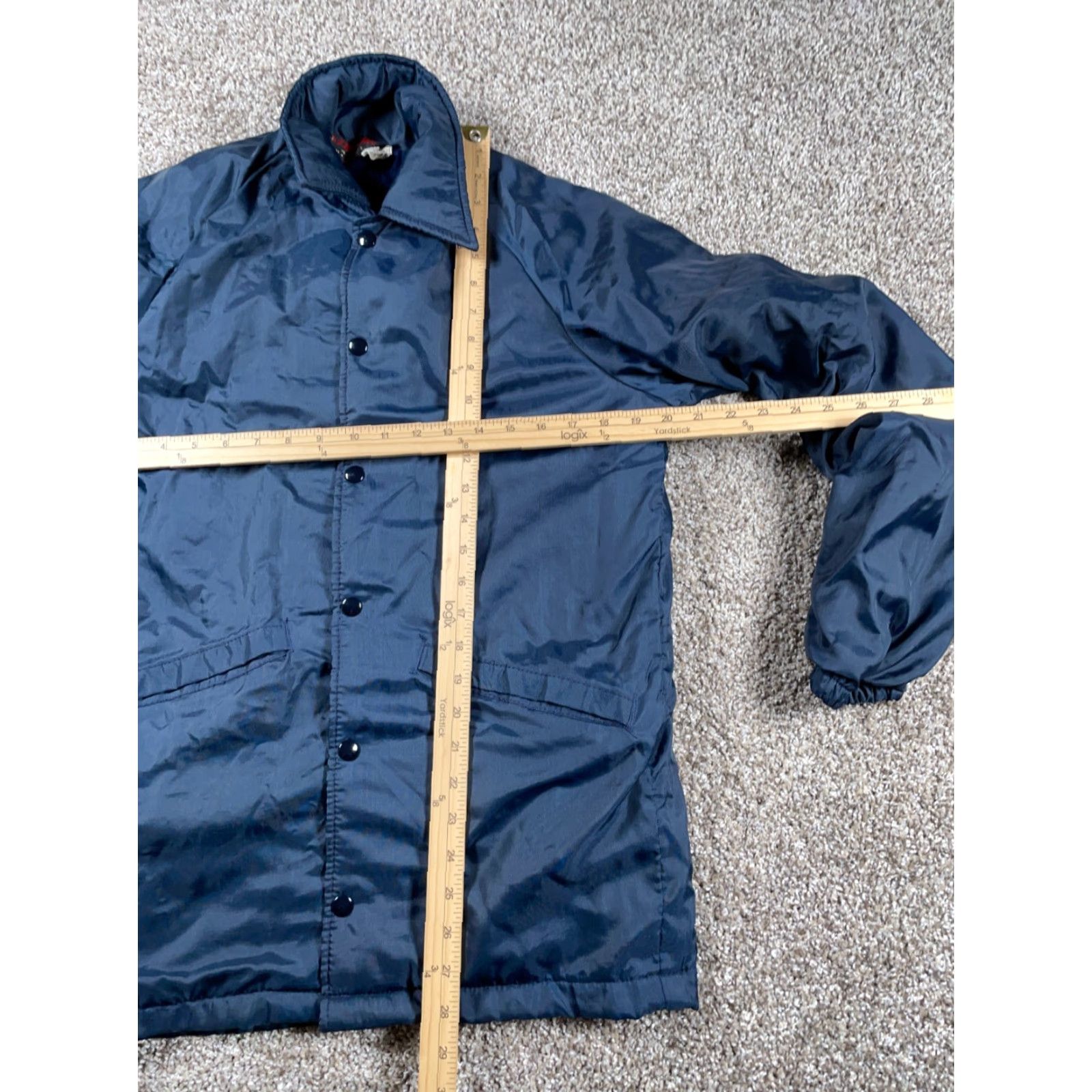Dunbrooke VTG Dunbrooke Jacket Deep Pile Fleece Lined Blue Dark Blue Snap Button Adult 36 Regular Men Vintage Casual Workwear Size US XXS / EU 40 - 5 Thumbnail