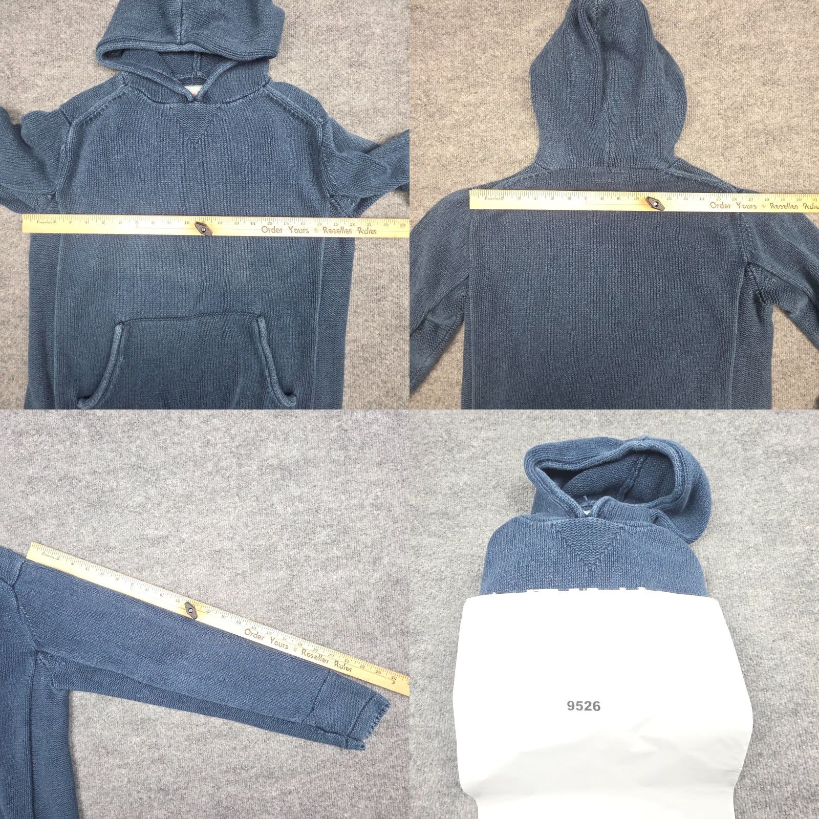 Gap VINTAGE Gap Hoodie Womens Medium Blue Faded Heavy Knit Oversized Fit Pullover Hooded Knit Sweater Size M / US 6-8 / IT 42-44 - 8 Thumbnail