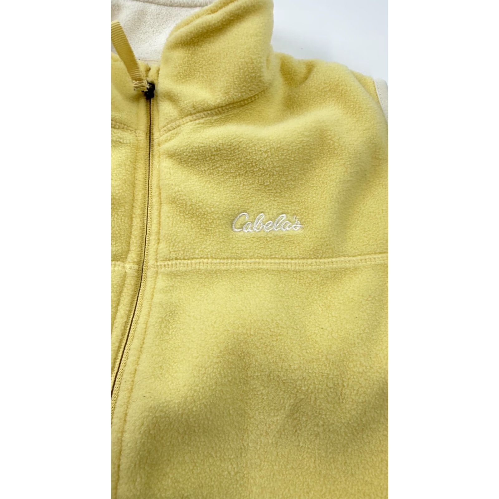 Vintage Cabela's Vest Womens Small Yellow Fleece Full Zip Pockets Outdoor Lightweight Size S / US 4 / IT 40 - 2 Thumbnail