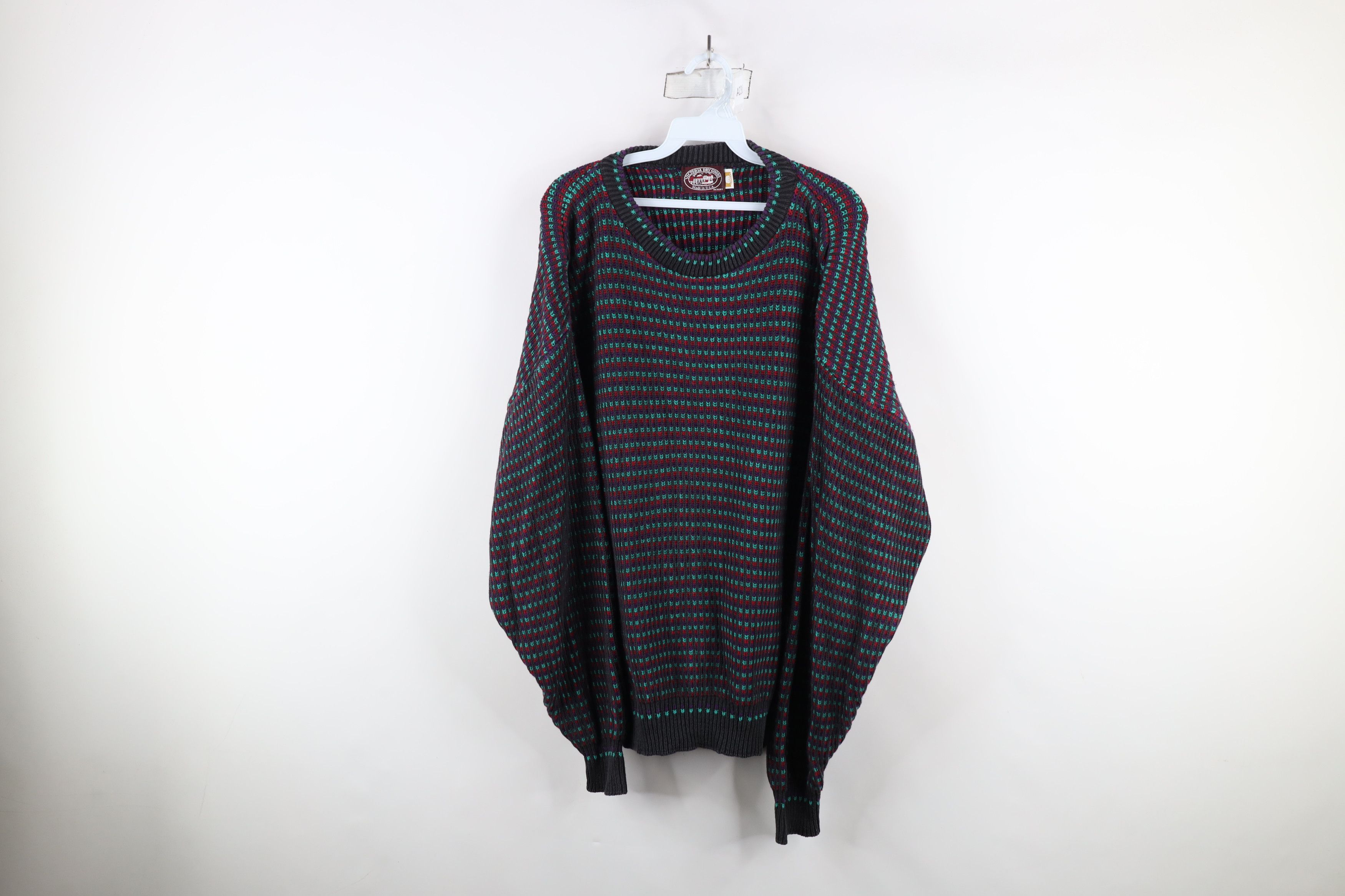 Vintage Vintage 90s Streetwear Ribbed Knit Crewneck Sweater USA Size US L / EU 52-54 / 3 - 1 Thumbnail