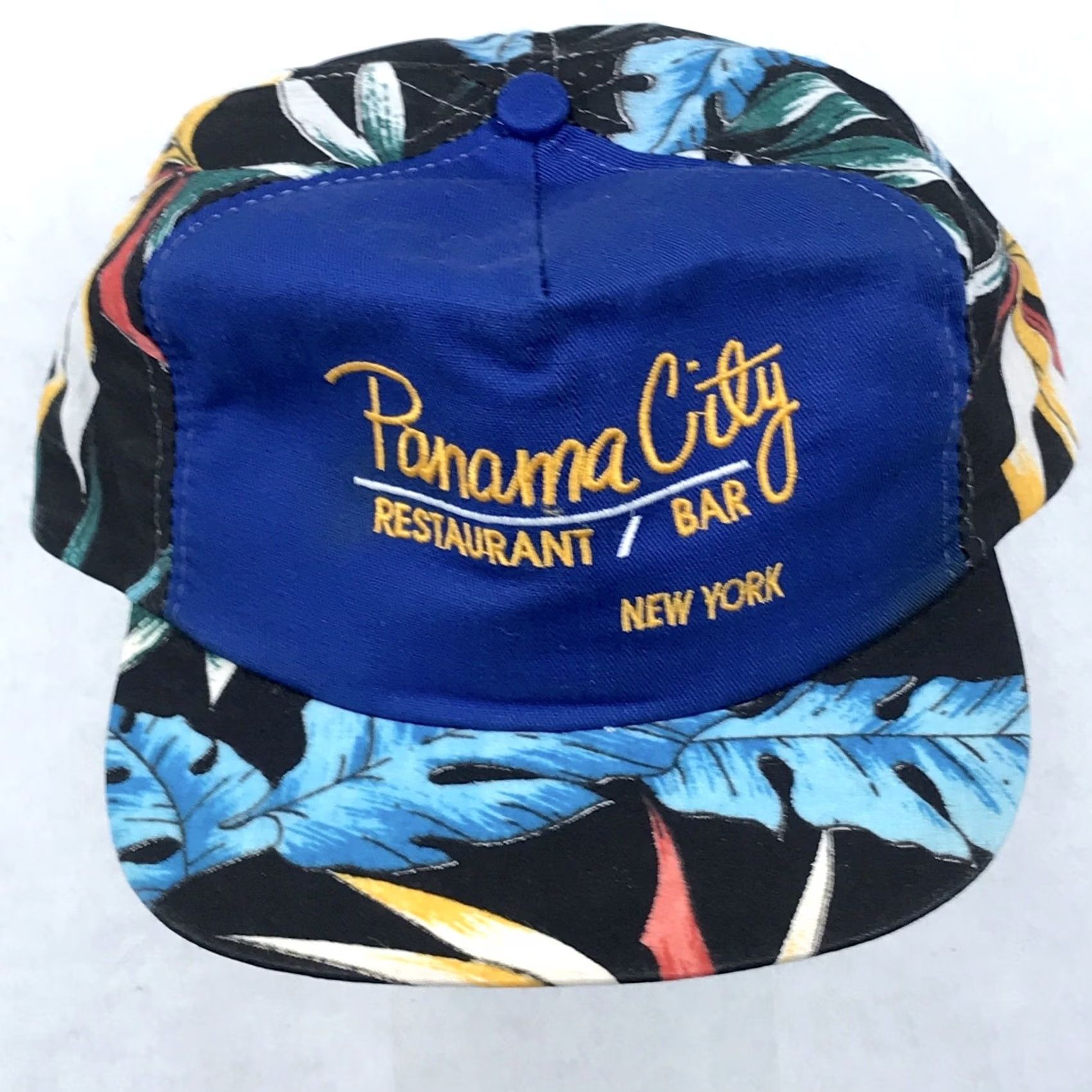 Vintage VINTAGE Broner PANAMA CITY BAR NEW YORK STRAPBACK HAT floral all-over print 90s Mens Size ONE SIZE - 2 Thumbnail