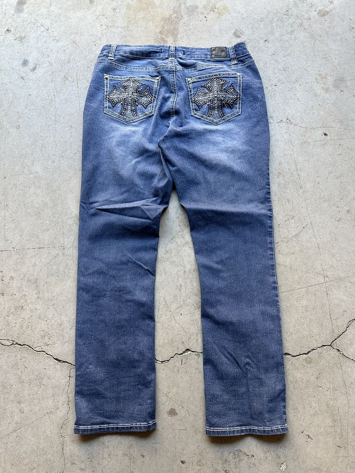 True Religion Y2K Vintage Love Indigo denim jeans Size 36" / US 14 / IT 50 - 1 Thumbnail