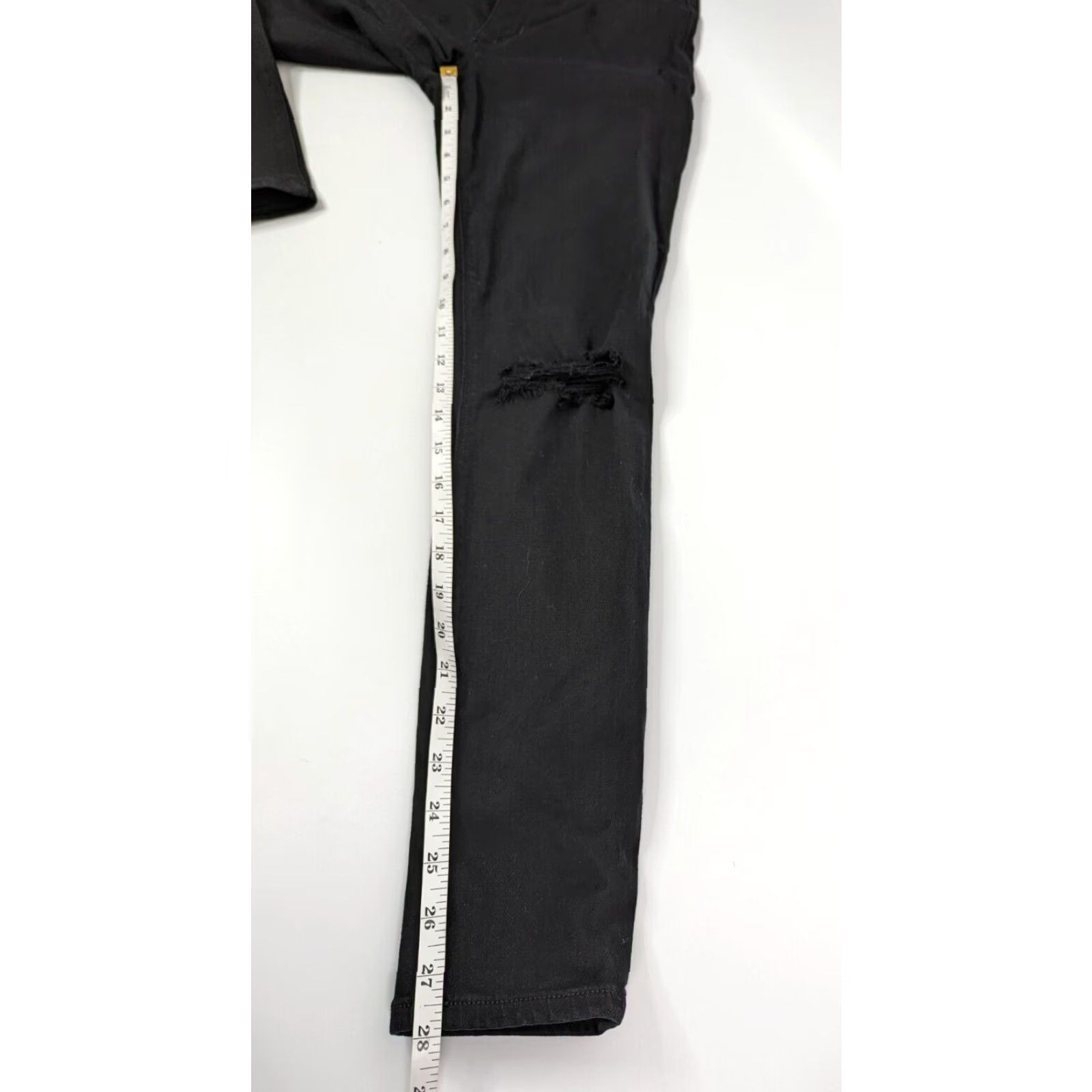 Hudson Hudson Natalie Super Skinny Distressed Women's Black Jeans Size 27 Low Rise Size 27" / US 4 / IT 40 - 7 Thumbnail
