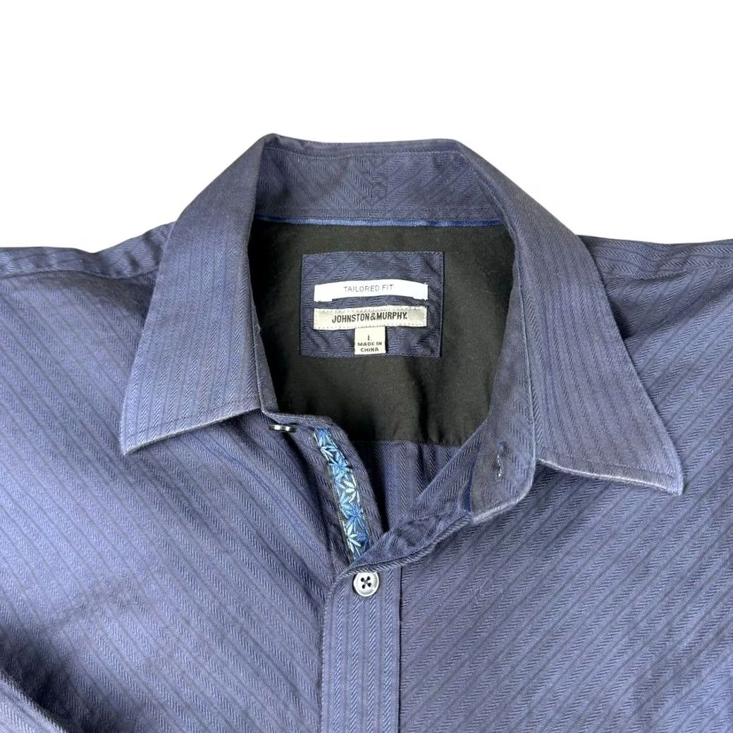 Johnston & Murphy Johnston & Murphy Shirt Men's Large Gingham Button Down Tailored Fit Flip Cuff Size US L / EU 52-54 / 3 - 3 Thumbnail