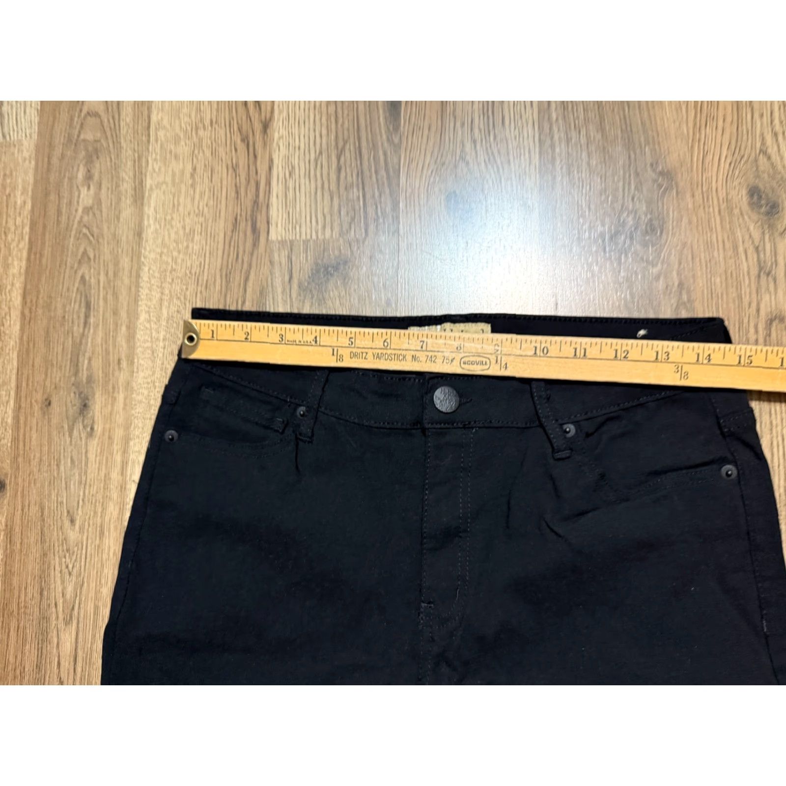 Vintage Hyrid & Company Jeans Women's 2X Black Denim Skinny Mid Rise 5-Pocket Stretch Regular Jeans Mens Womens Girls Size 40" / US 18 - 5 Thumbnail