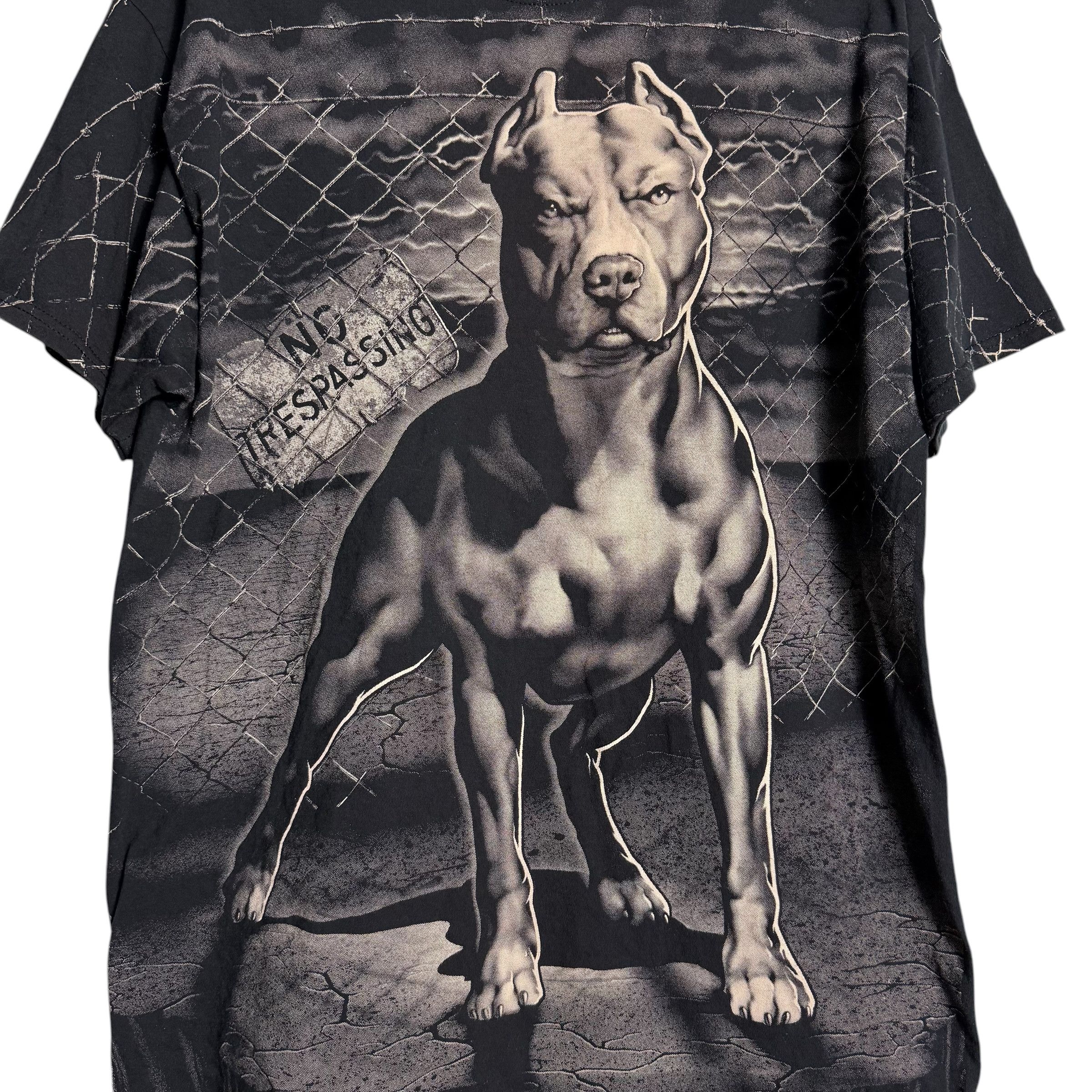 Other 🔥RARE🔥DOM Pit Bull 'No Trespassing' All-Over T-shirt Size US XL / EU 56 / 4 - 2 Thumbnail