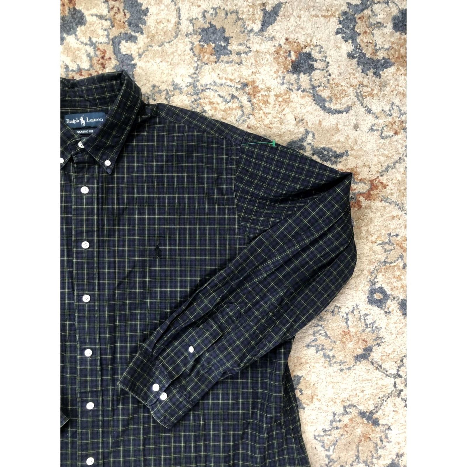 Ralph Lauren Ralph Lauren Shirt Mens 2XL Green Plaid Button-Down Long Sleeve Pony Logo Shirt Size US XXL / EU 58 / 5 - 4 Thumbnail