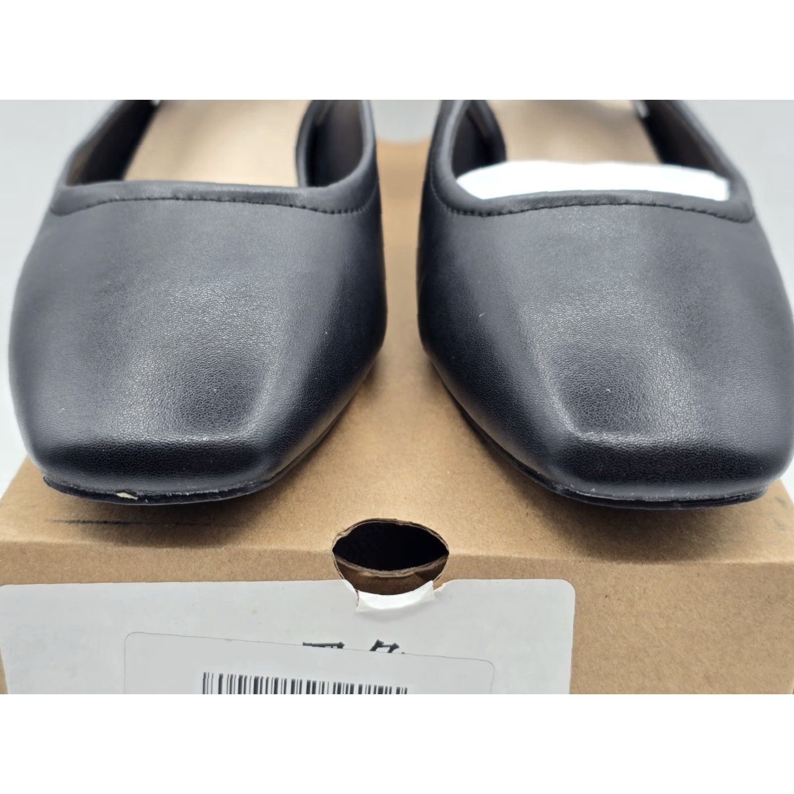 Vintage NIB Juliet Holy Women's Slingback Low Chunky Heels - Black - Lace Pull On - Size 6 - Pump, Heel, Block - Sandals? Size US 6 / IT 36 - 3 Thumbnail