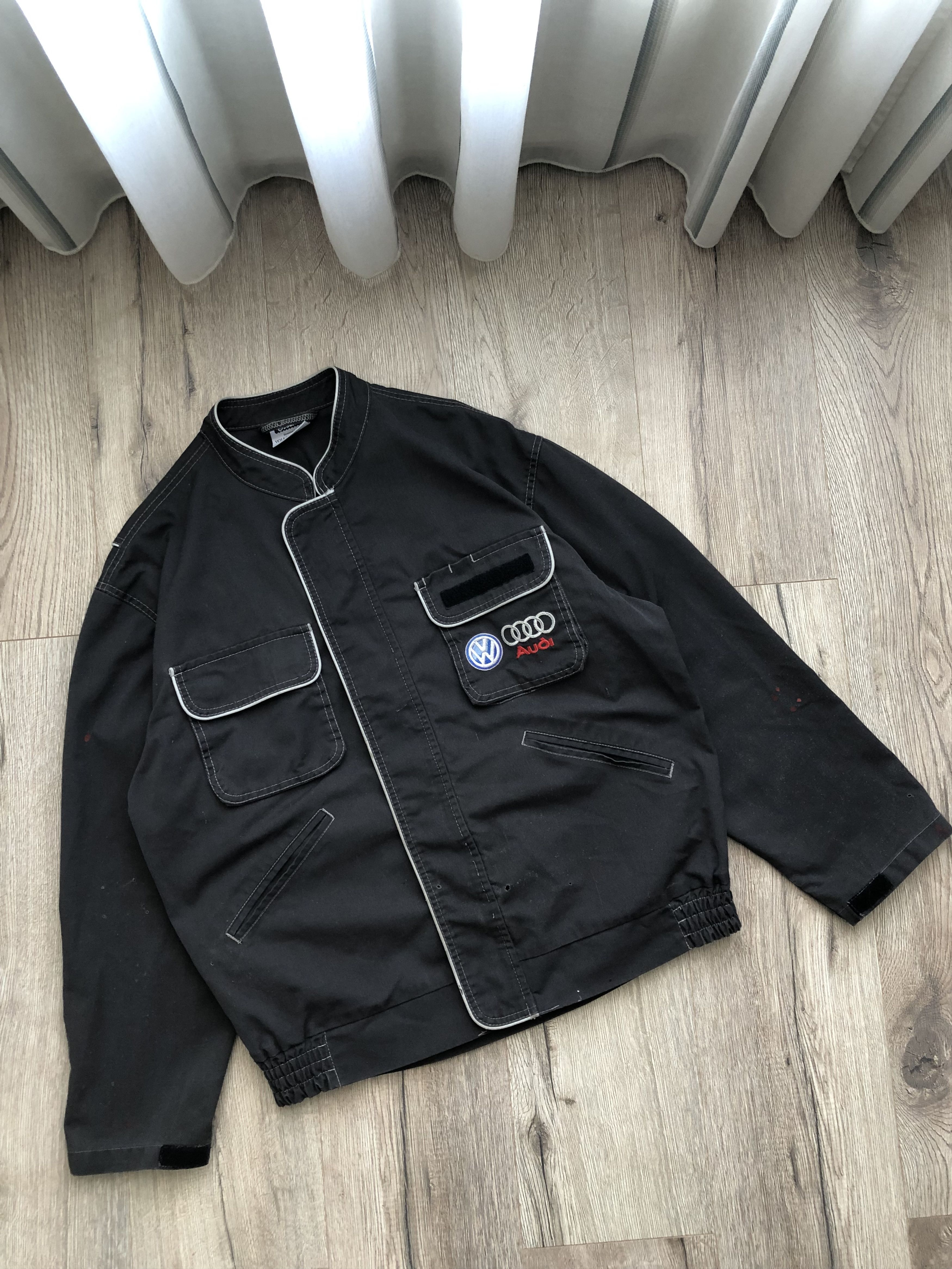 image of Audi Vag Racing Bomber Jacket Vintage in Grey, Men's (Size Medium)