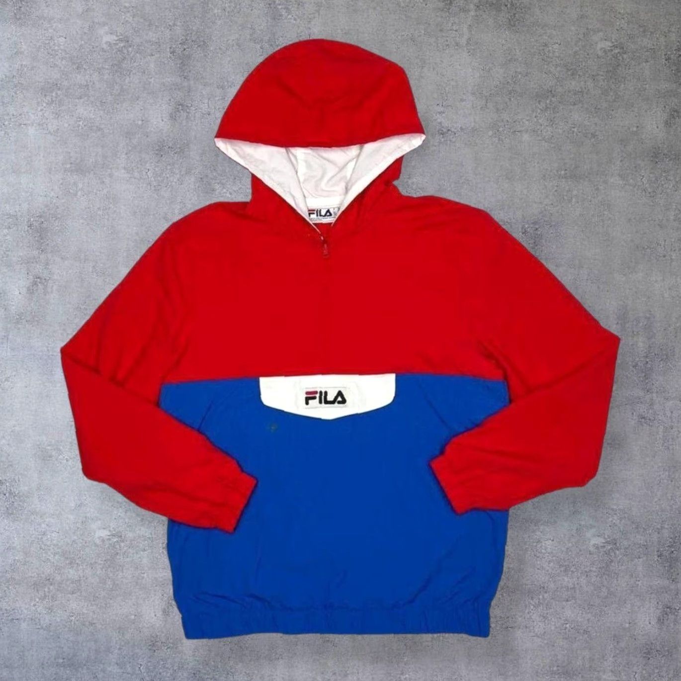 Fila FILA Colour Block Mini Logo 1/2 Zip Pullover Hooded Windbreaker Jacket XS Men Windbreaker Hooded Logo Multicoloured Jacket XS Mens Size US XS / EU 42 / 0 - 2 Thumbnail