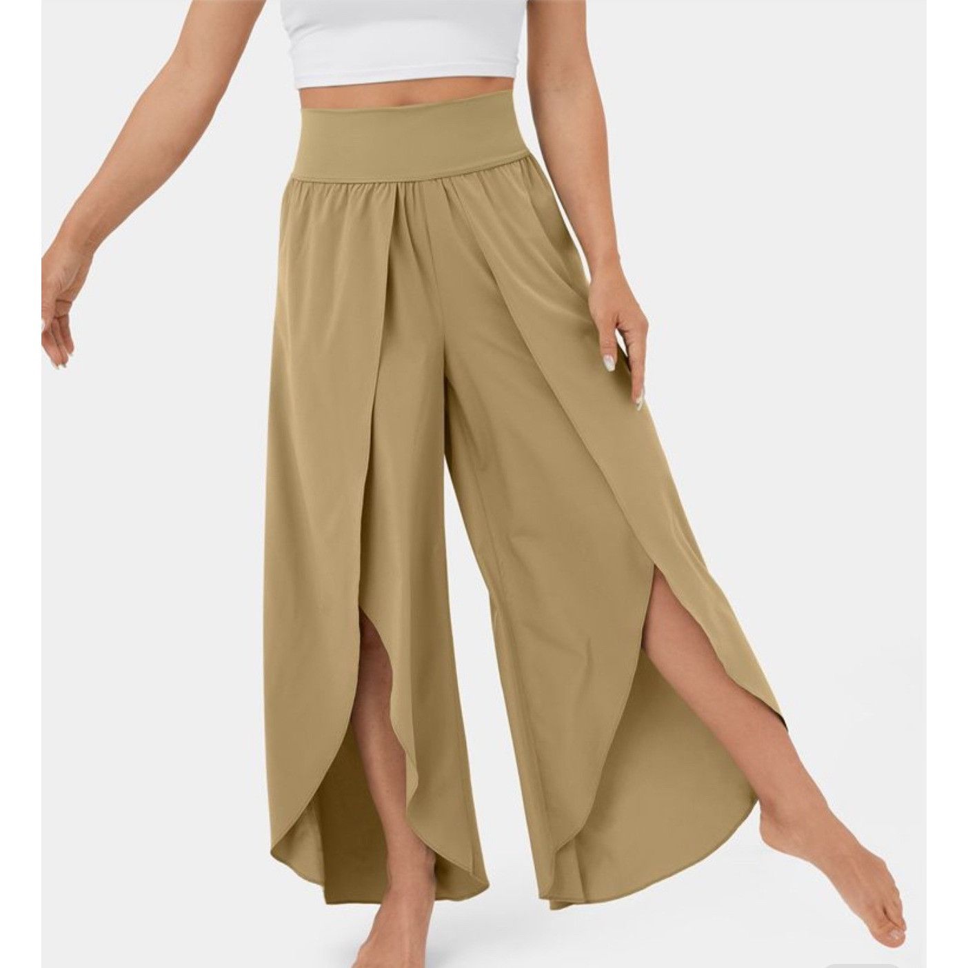 Other New Halara Breezeful Flowy Palazzo Pants Sz XL Beige Brown H