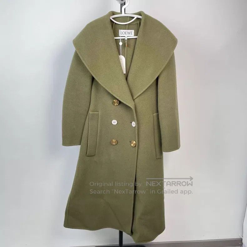 Loewe Loewe Military Green Double Breasted Long Reversible Coat Size XXS / US 00 / IT 34 - 1 Thumbnail