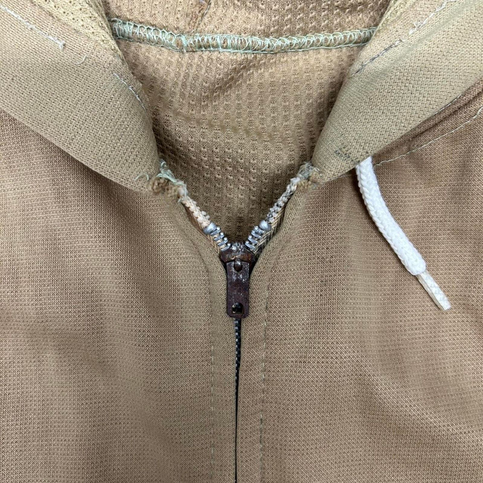Other VTG 70s/80s Khaki zip-up hoodie with a worn distressed look Size US L / EU 52-54 / 3 - 2 Thumbnail