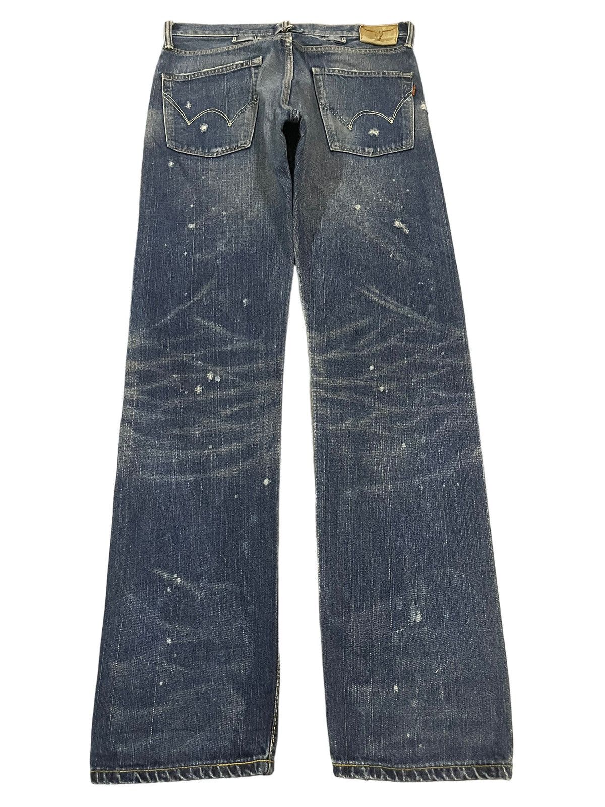 Edwin Vintage 90s Edwin 505 Selvedge Blue Wash Distressed Jeans Size US 32 / EU 48 - 3 Thumbnail