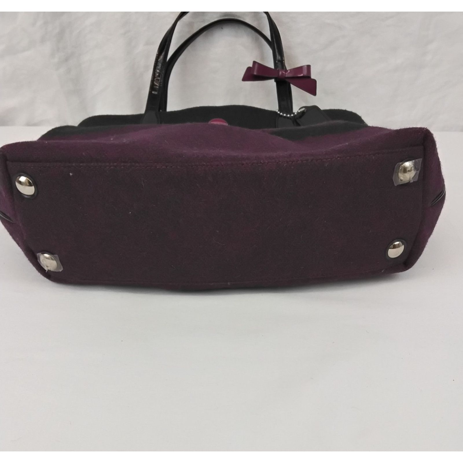 Coach Coach North South Wool Tote Bag Purse Passion Berry Purple Size ONE SIZE - 4 Thumbnail