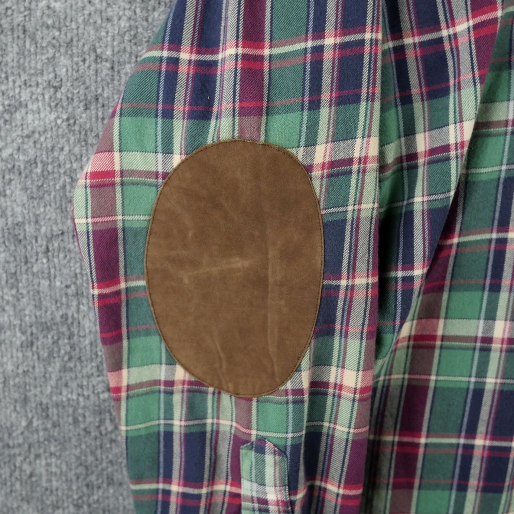 Ralph Lauren VINTAGE Ralph Lauren Shirt Mens L Plaid Flannel Button Down Suede Elbow Patches Size US L / EU 52-54 / 3 - 3 Thumbnail
