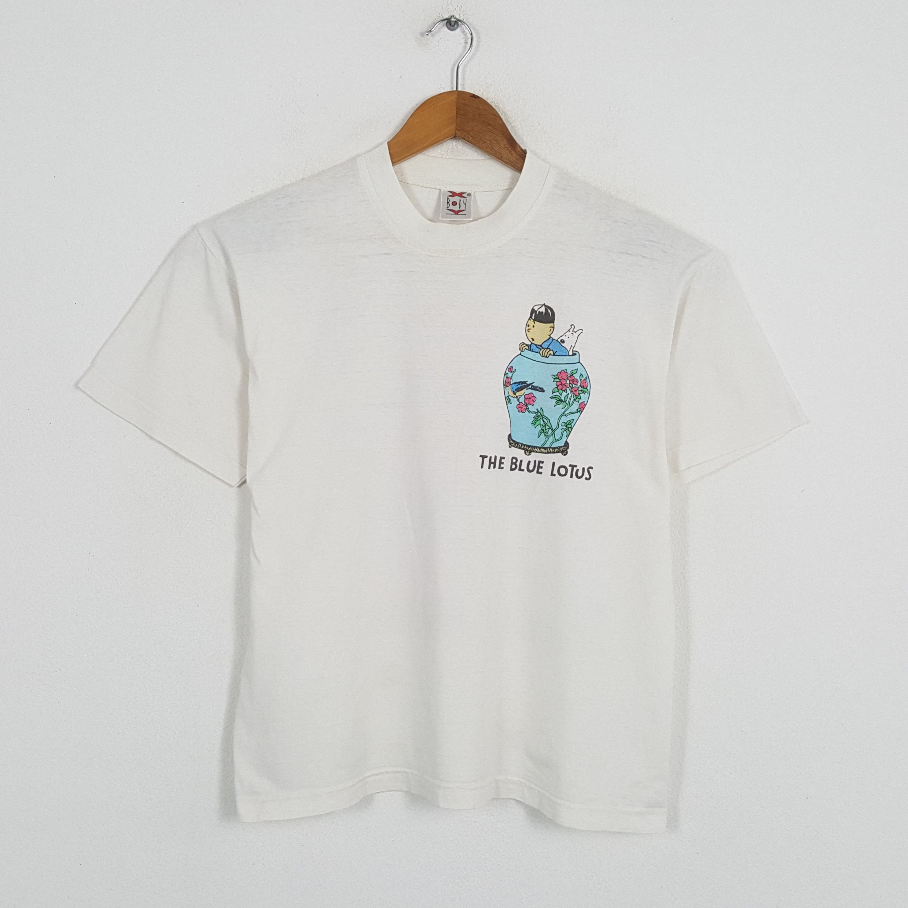 Vintage Vintage TINTIN THE BLUE LOTUS American Cartoon T-Shirt Size US L / EU 52-54 / 3 - 3 Thumbnail