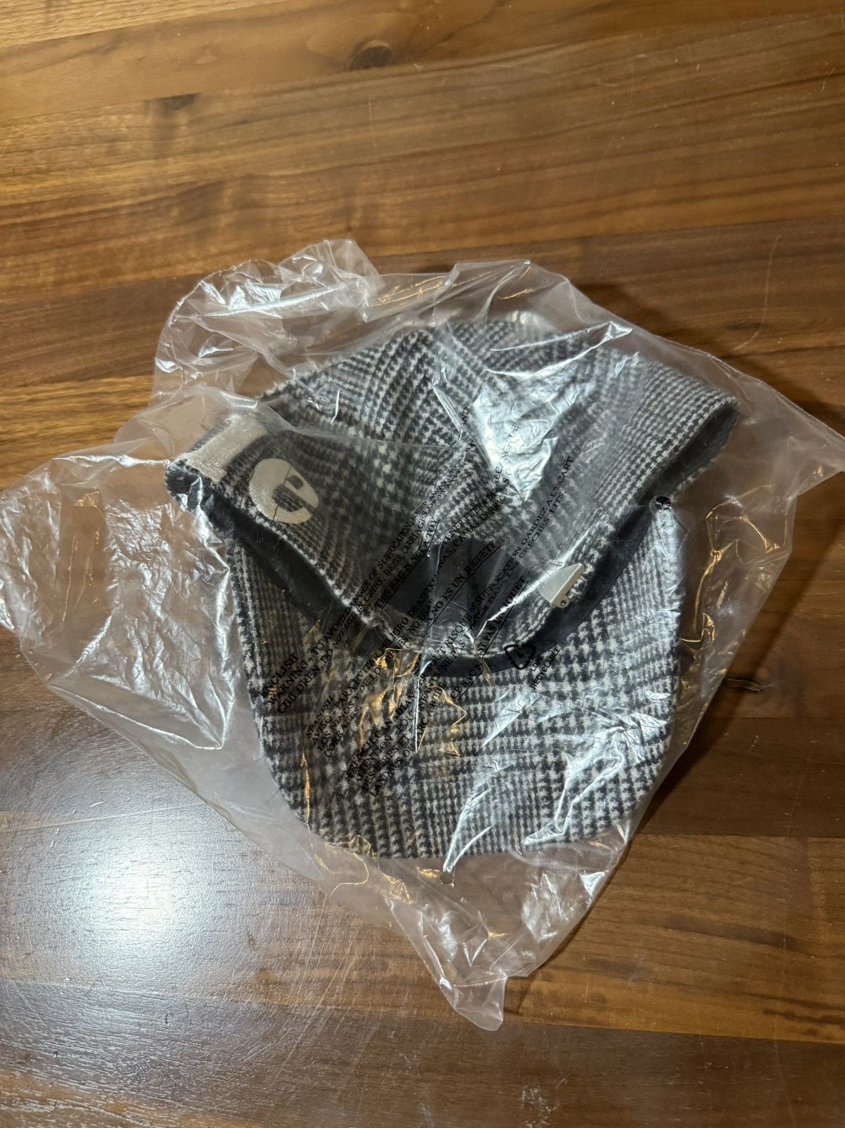 Rhude RHUDE Wrap Logo 6-Panel Hat O/S Black /White Houndstooth Size ONE SIZE - 8 Thumbnail