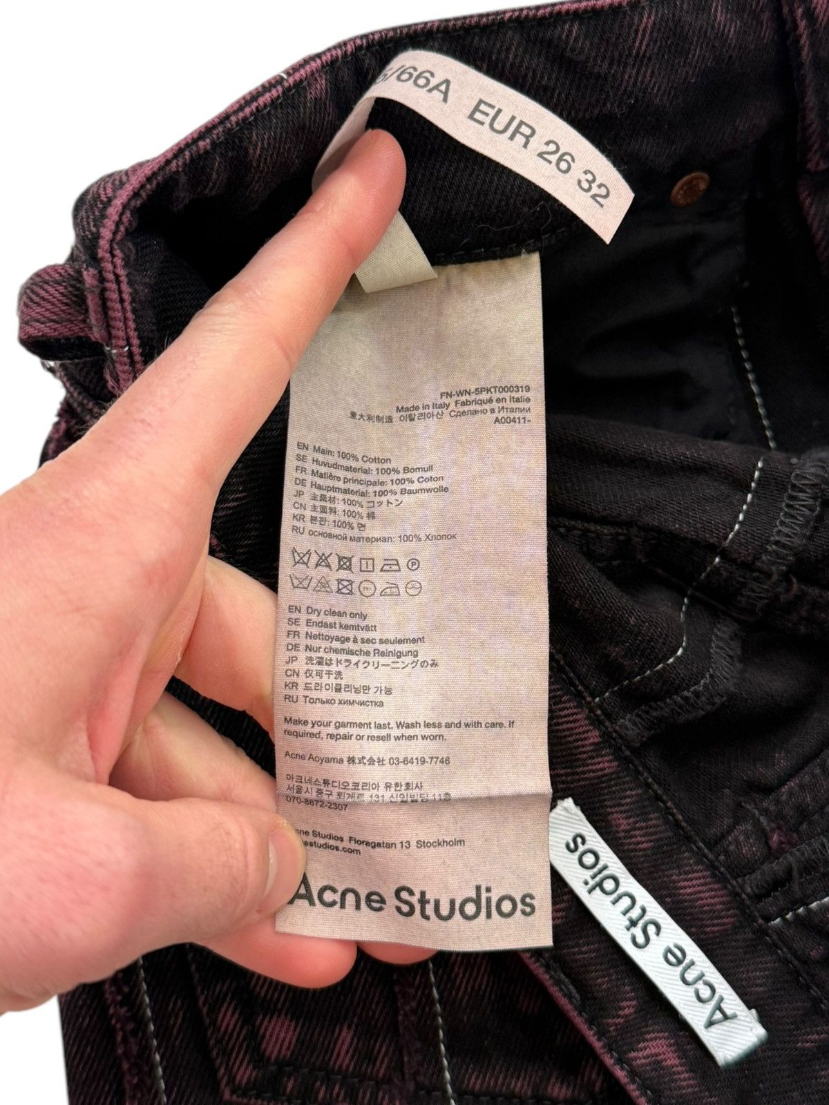 Acne Studios Overdyed Strip Patchwork Denim Jeans Size 26" / US 2 / IT 38 - 15 Thumbnail