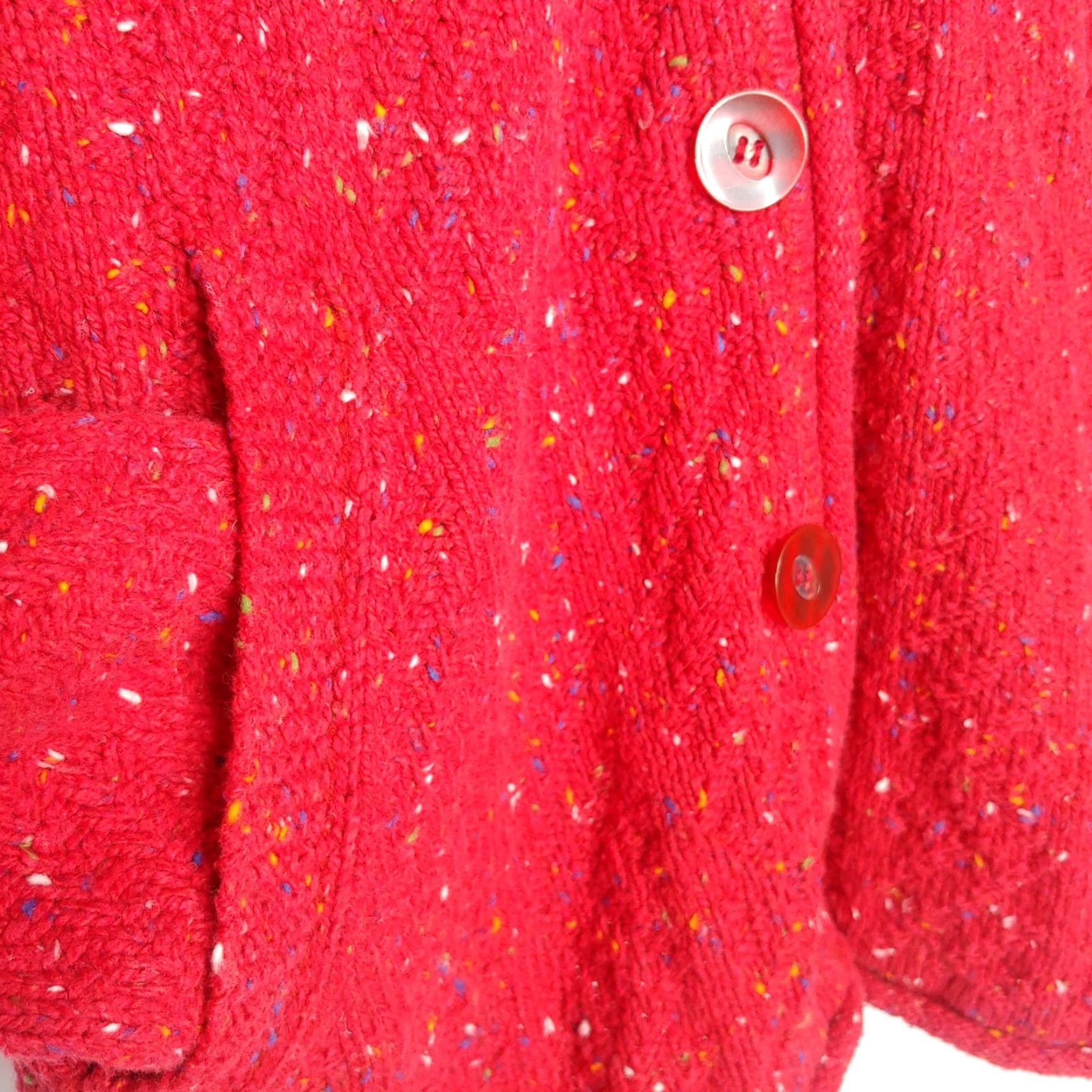 Vintage Cabela's Women Sweater M Red V-Neck Cardigan Roll Hem Pockets Classic Holiday Size M / US 6-8 / IT 42-44 - 7 Thumbnail