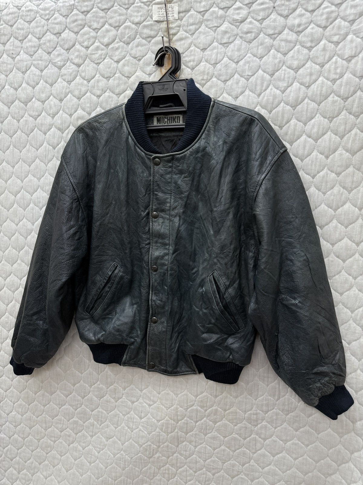 Michiko Koshino 🔥🔥🔥ARCHIVE VINTAGE MICHIKO KOSHINO BOMBER LEATHER JACKET Size US M / EU 48-50 / 2 - 5 Thumbnail