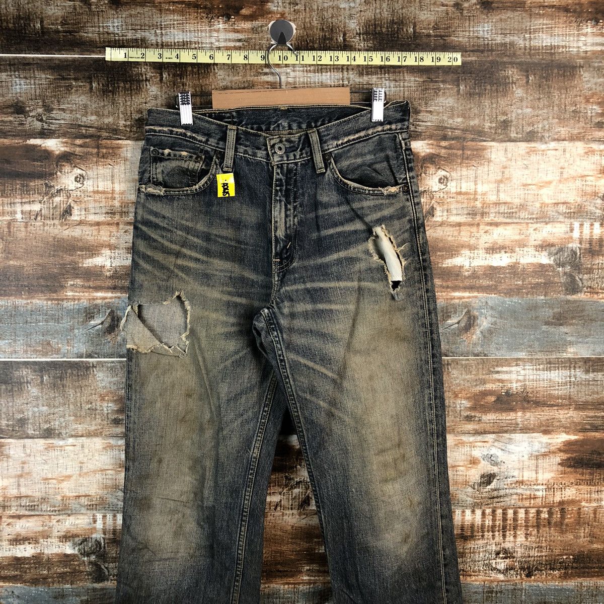 Levi's 503 Levis Blue ripped distressed Denim jeans #A2615 Size US 30 / EU 46 - 2 Thumbnail