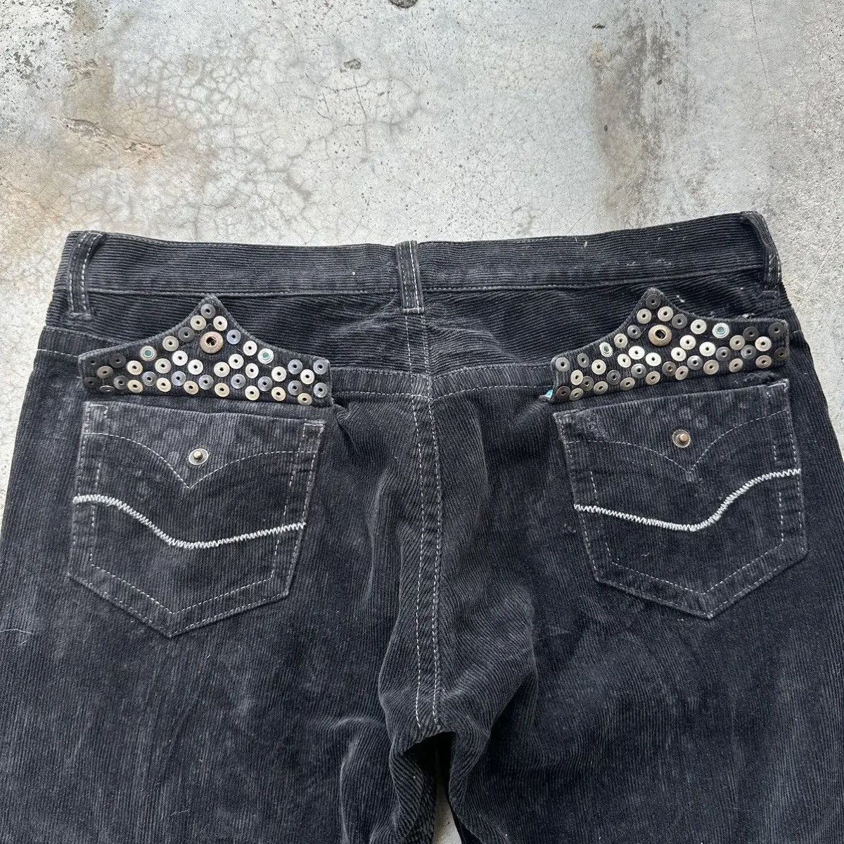 20471120 291295=HOMME JAPAN SPIKE/STUDDED CORDUROY BLACK PANTS Size US 34 / EU 50 - 13 Thumbnail