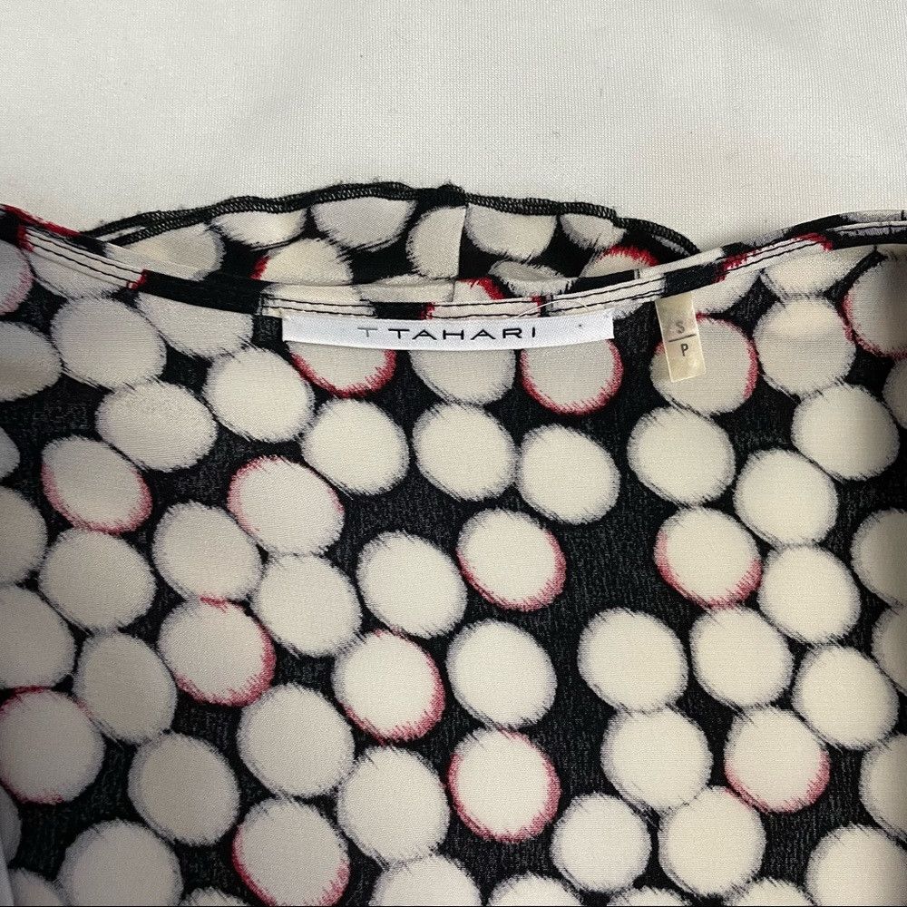 Elie Tahari T Tahari Silk Ruffles Black White Dots Blouse Size S Size S / US 4 / IT 40 - 7 Thumbnail