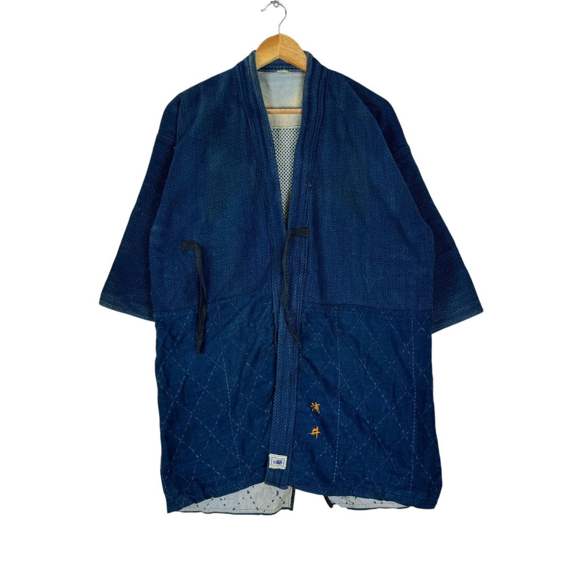 Indigo × Japanese Brand × Kiriko Made 🌟Indigo Noragi Sashiko Kendo Era Boro Size US M / EU 48-50 / 2 - 1 Thumbnail