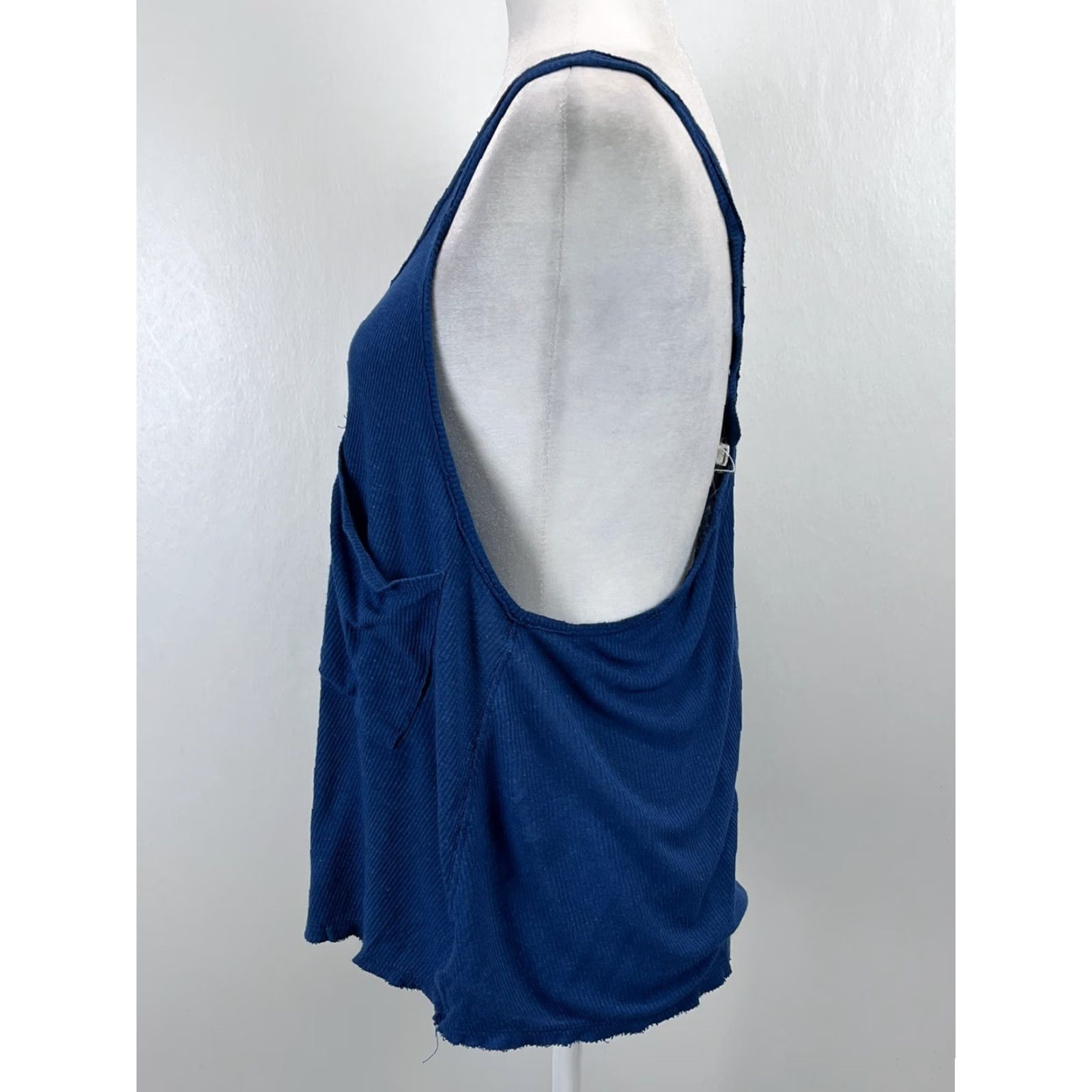 Free People Free People We The Free Tank Adult Size S Ribbed Racerback Pocket Teal Womens Size S / US 4 / IT 40 - 2 Thumbnail