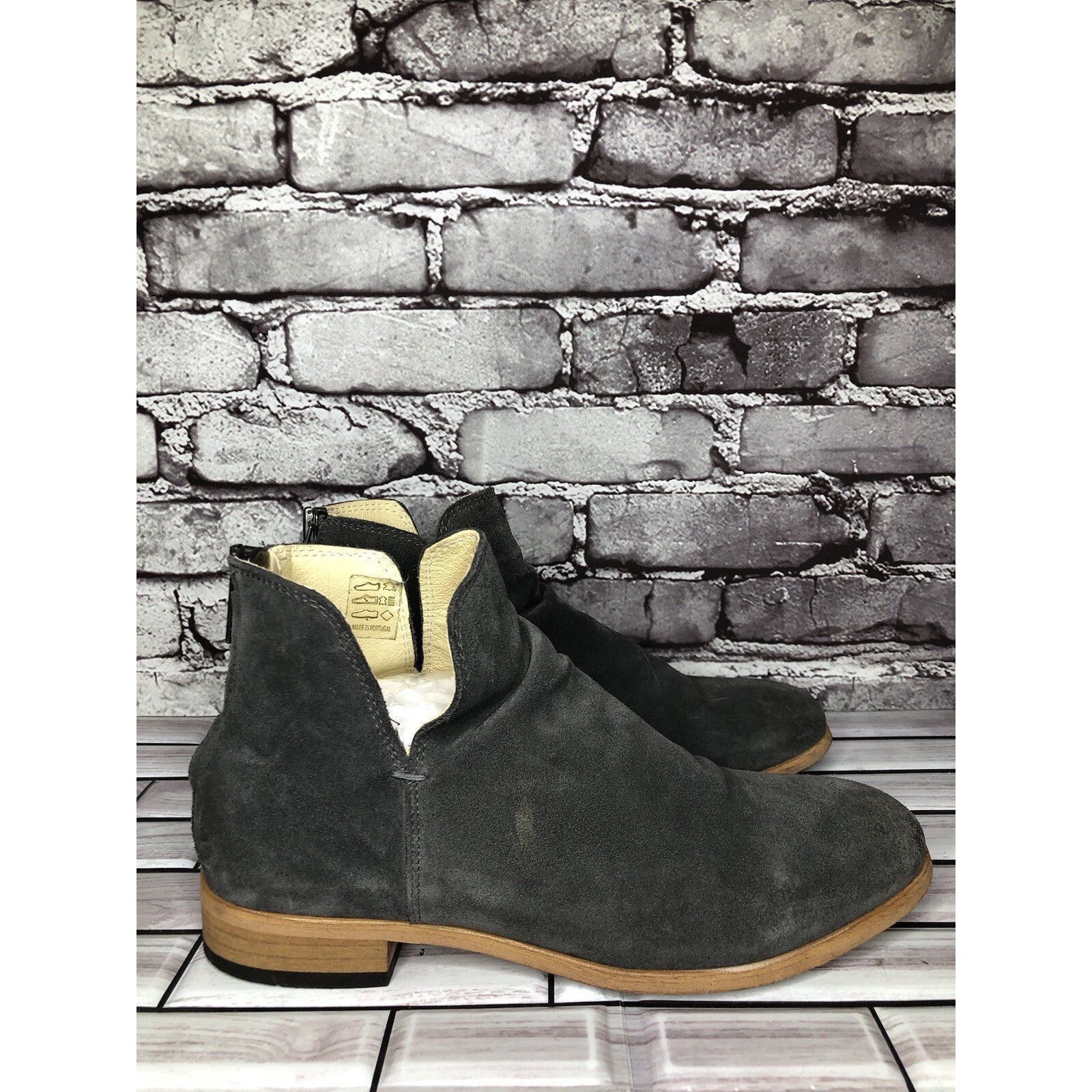 Shoe The Bear Shoe The Bear Dark Grey Suede Casual Back Zip Heel Boots Wom Size US 10.5 / IT 40.5 - 13 Thumbnail