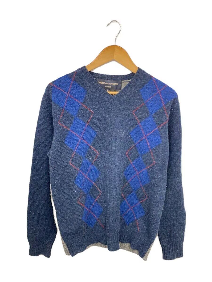 【サイズL】comme des garcons homme アーガイルニット コムデギャルソンオムプリュスCOMME des GARCONS HOMME PLUS