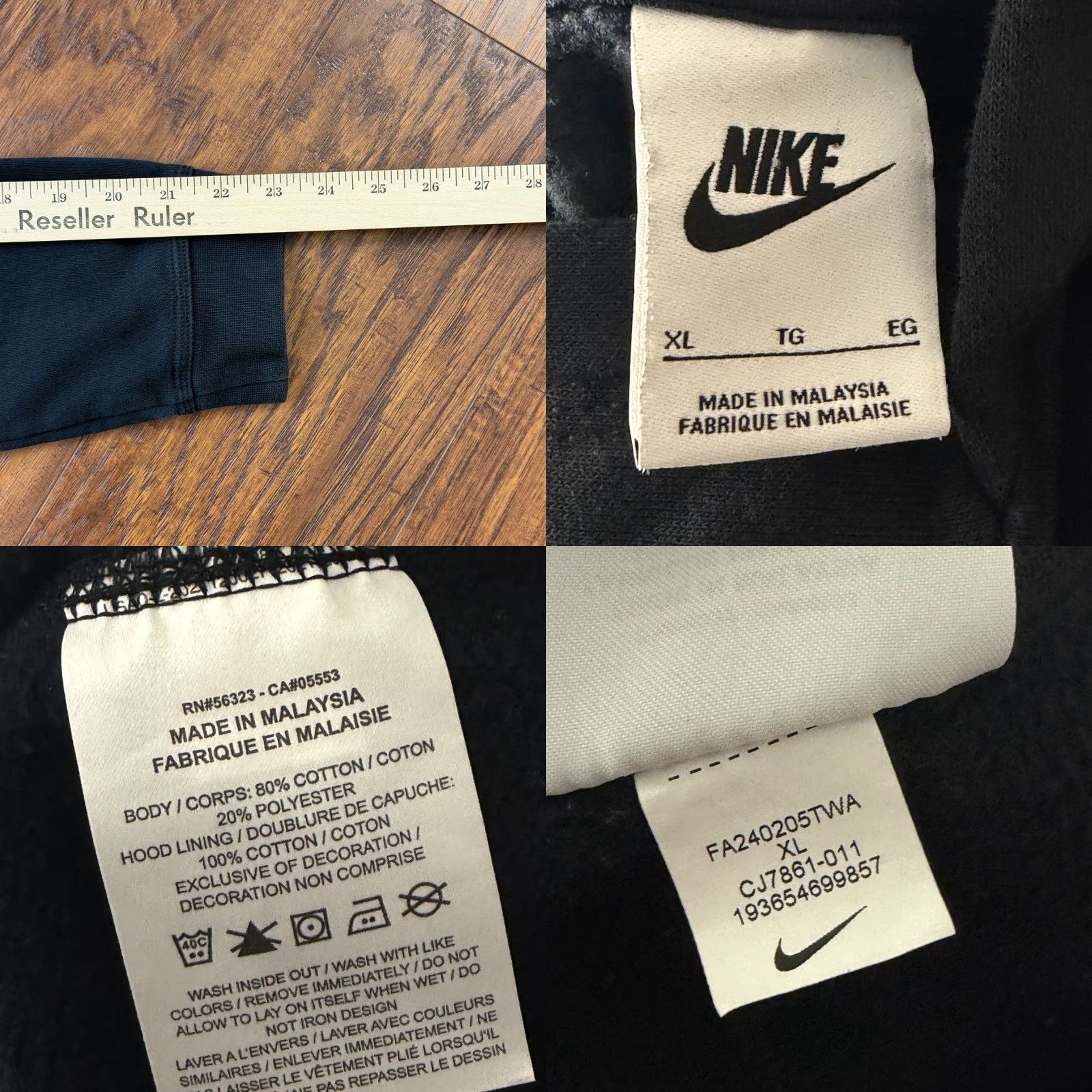 Nike Nike Hoodie Mens XL Black Strength Pullover Sweatshirt Swoosh Pockets Gym Size US XL / EU 56 / 4 - 8 Thumbnail