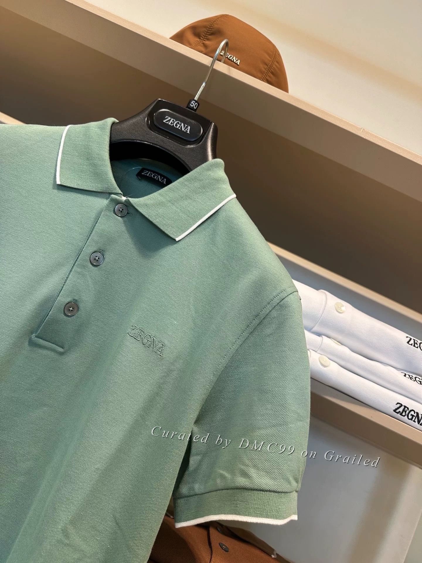 Ermenegildo Zegna Zegna Mens Green Polo Shirt Size US M / EU 48-50 / 2 - 2 Thumbnail