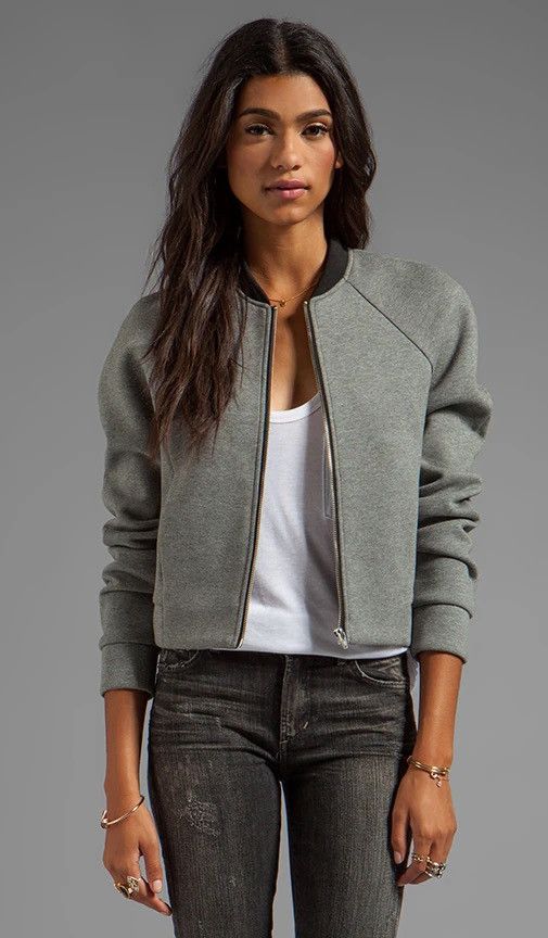Alexander Wang × Yasuyuki Ishii Alexander Wang Jersey Bonded Neoprene Bomber Jacket Size M / US 6-8 / IT 42-44 - 2 Thumbnail