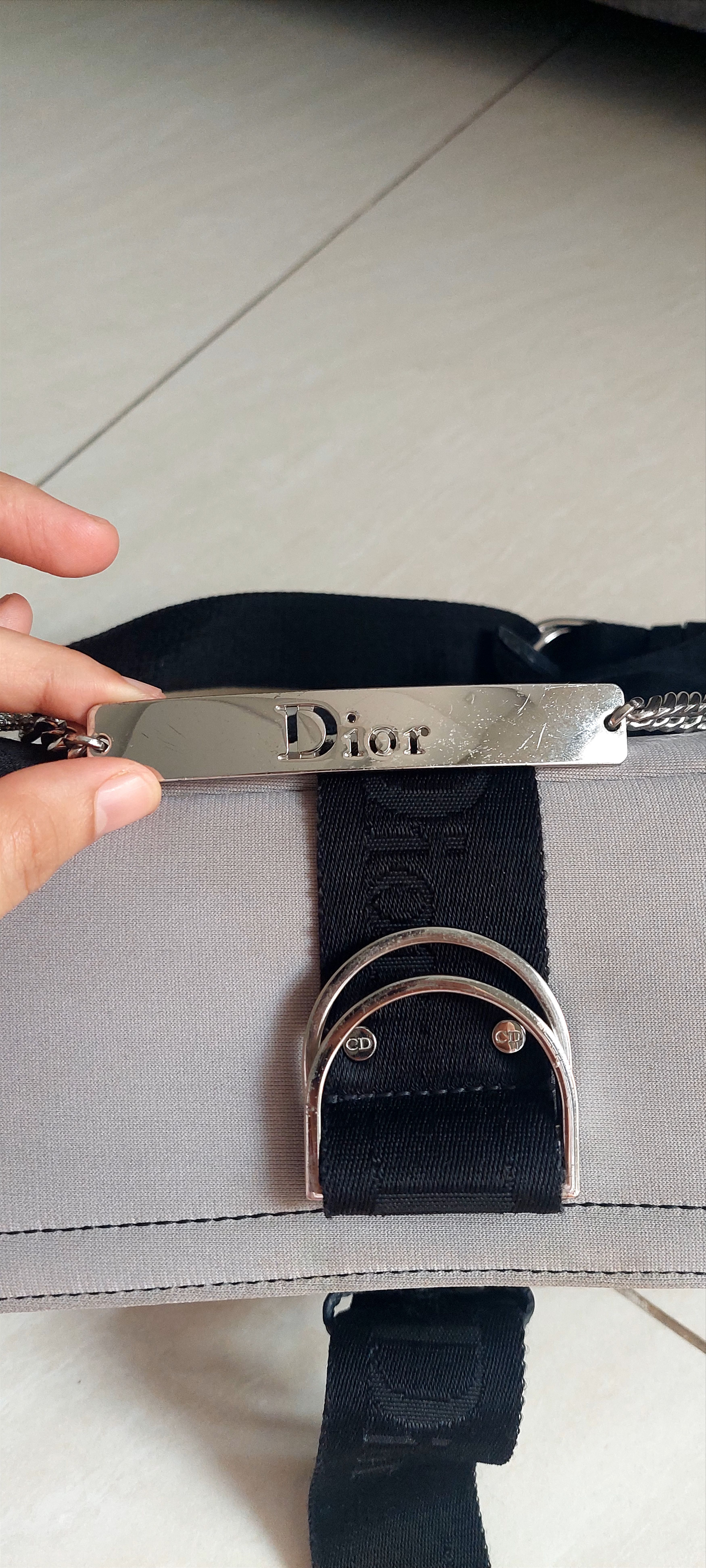 Christian Dior Monsieur Christian Dior John Galliano Grey Satin Size ONE SIZE - 10 Thumbnail