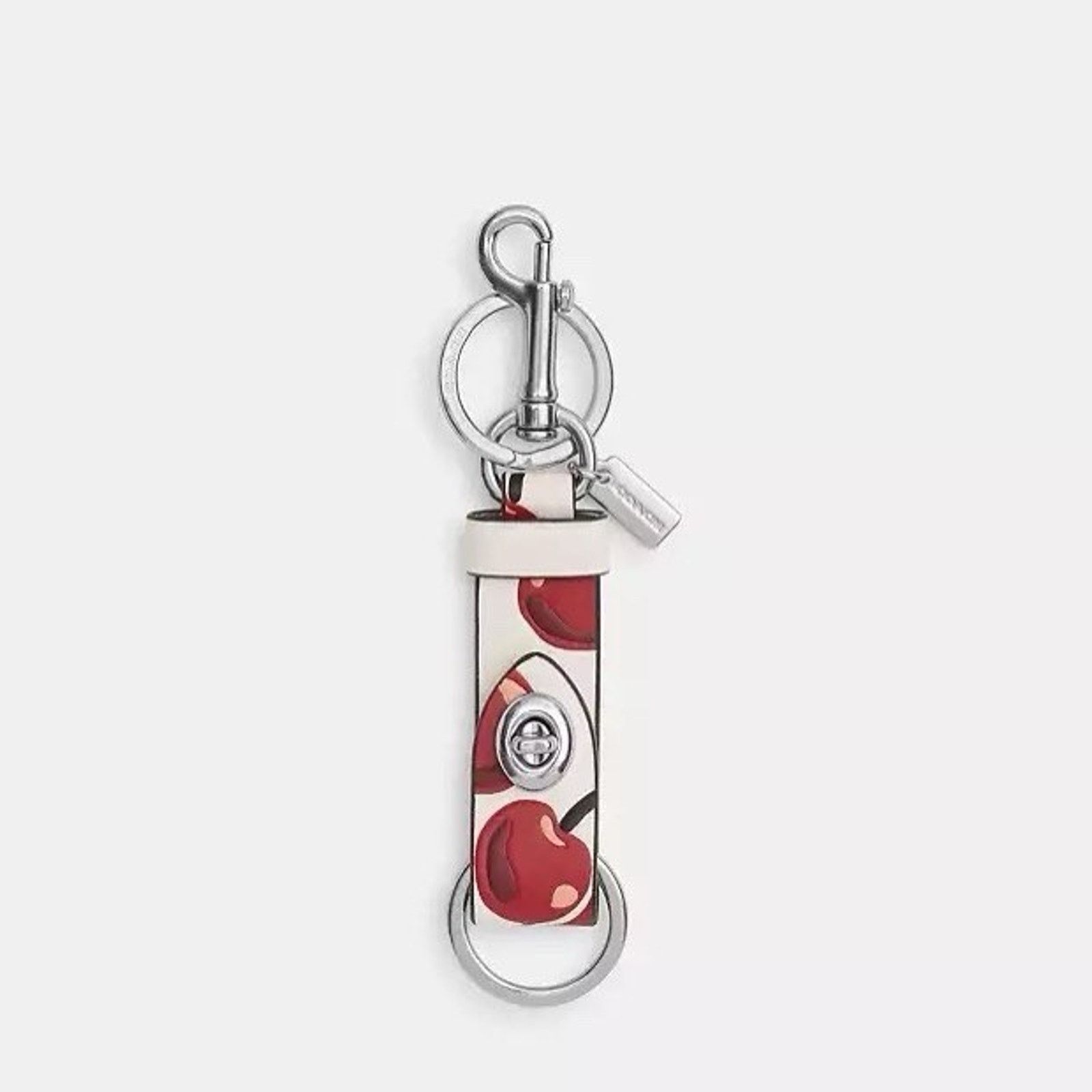 Coach NWT COACH CZ088 Trigger Bag Charm Cherry Leather Key Ring Size ONE SIZE - 4 Thumbnail