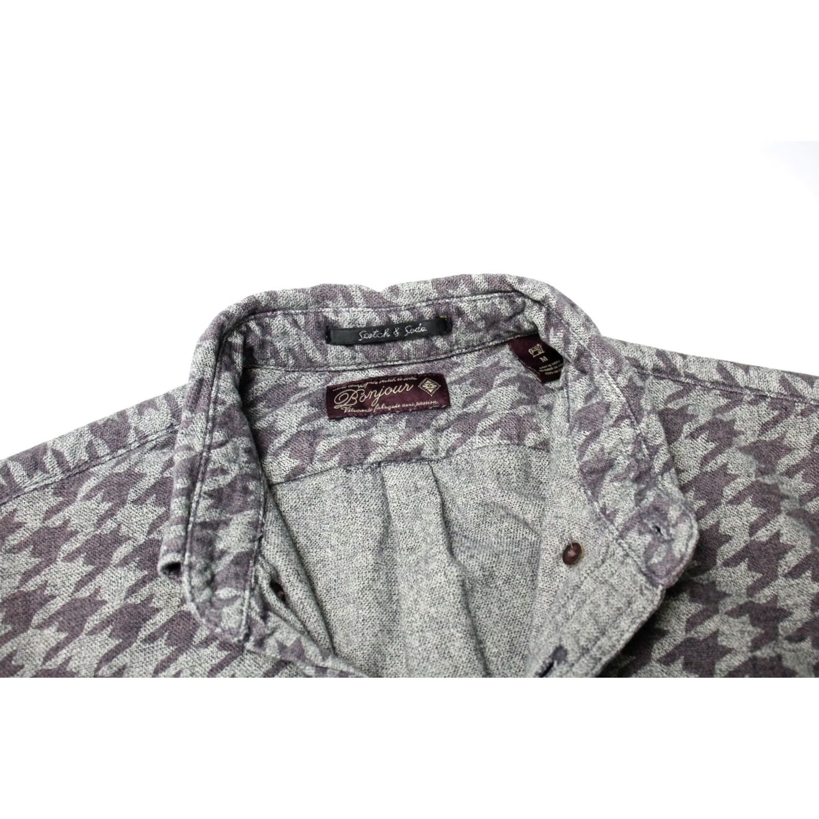 Scotch & Soda SCOTCH & SODA Bonjour Shirt Men's MEDIUM Houndstooth Multicolor Button-up Shirt Size US M / EU 48-50 / 2 - 4 Thumbnail