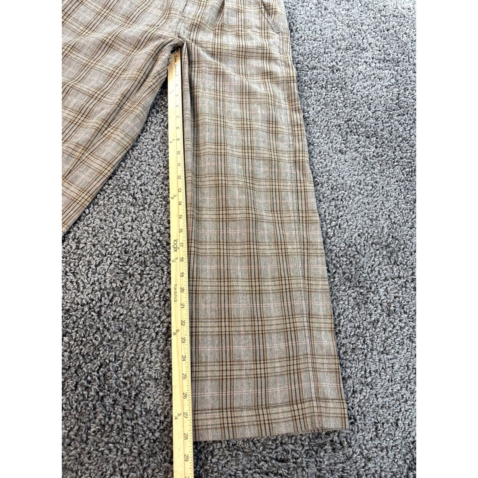 Madewell Madewell Pants Plaid Check Wide-Leg Crop 26 28 Brown Office Siren Y2K Womens Girls Mens Size 26" / US 2 / IT 38 - 2 Thumbnail