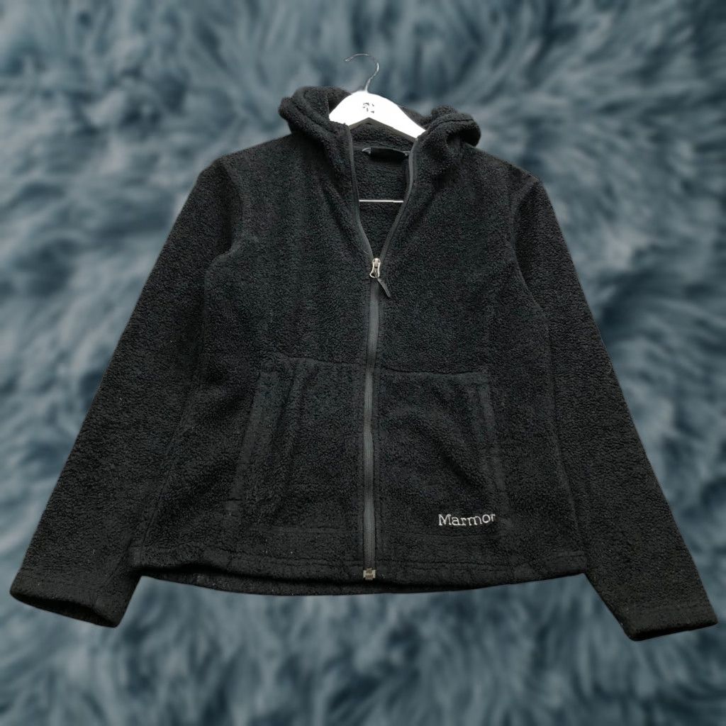 Marmot Marmot Sherpa Hoodie Jacket Women's M Full Zip Black Embroidered Pockets Hooded Size M / US 6-8 / IT 42-44 - 1 Thumbnail