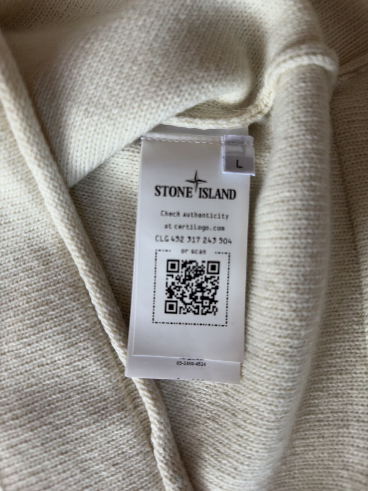 Stone Island Stone Island Wool Cream Sweater Size US L / EU 52-54 / 3 - 4 Thumbnail