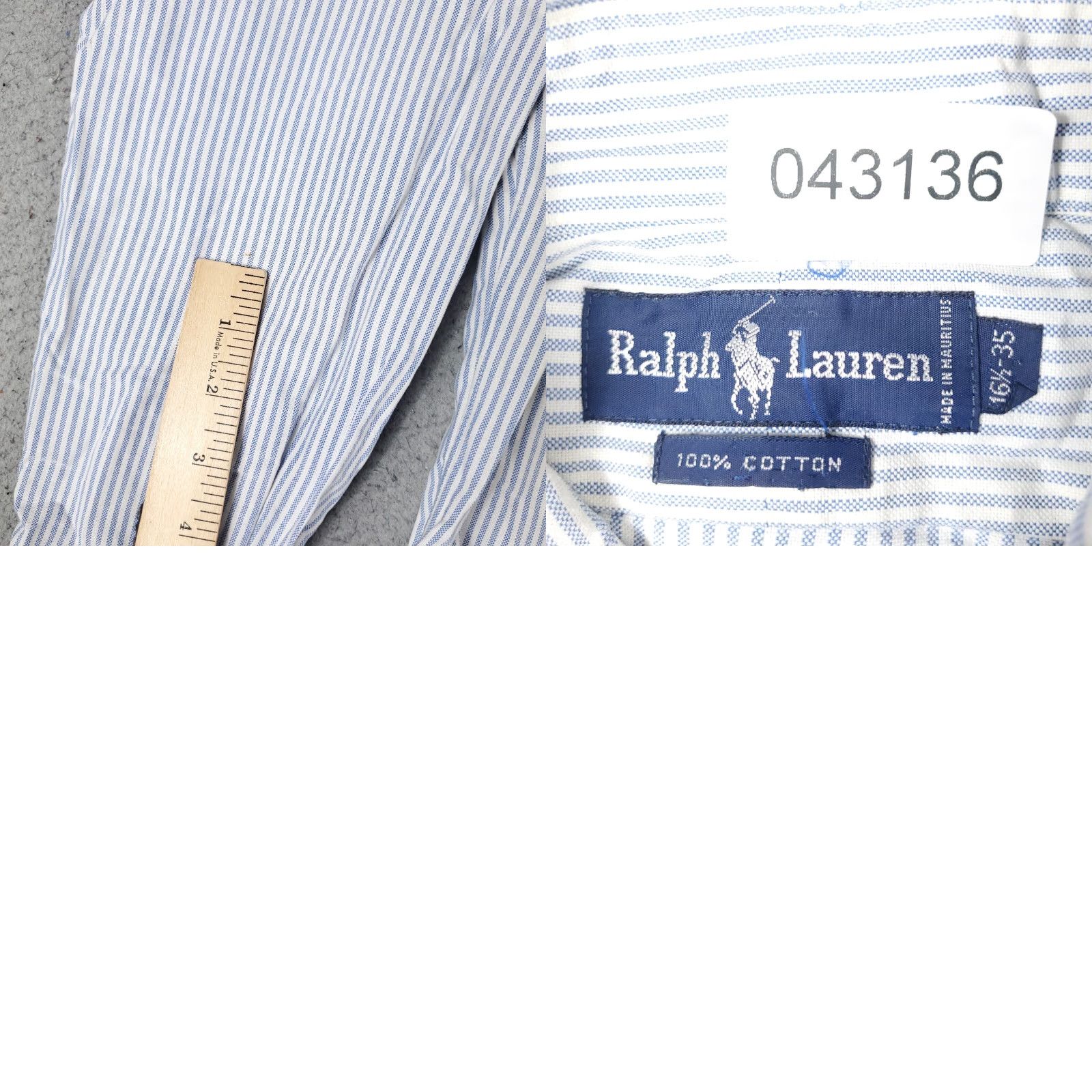 Ralph Lauren Ralph Lauren Shirt Mens 16.5 Blue Striped Dress Button Up Long Sleeve Size 42R - 8 Thumbnail